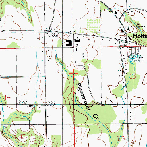Topographic Map of Holtville Census Designated Place, AL