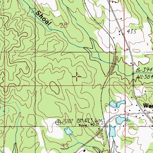 Topographic Map of Marbury Census Designated Place, AL