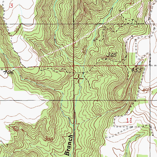 Topographic Map of Redland Census Designated Place, AL