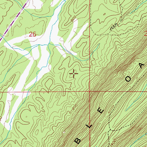 Topographic Map of Shoal Creek Census Designated Place, AL