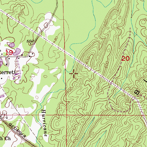 Topographic Map of Sterrett Census Designated Place, AL