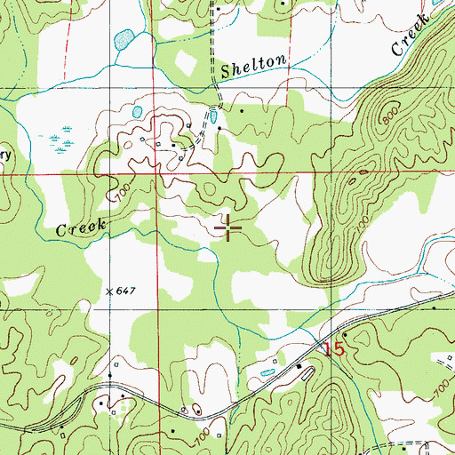 Topographic Map of Stewartville Census Designated Place, AL
