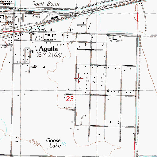 Topographic Map of Aguila Census Designated Place, AZ