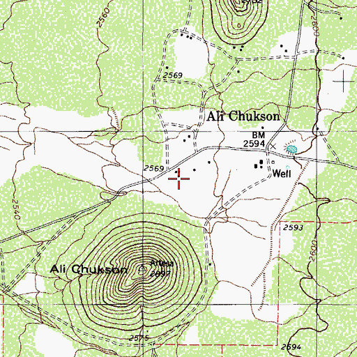 Topographic Map of Ali Chukson Census Designated Place, AZ