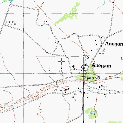 Topographic Map of Anegam Census Designated Place, AZ