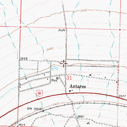 Topographic Map of Antares Census Designated Place, AZ