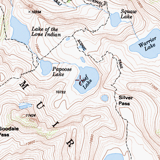 Topographic Map of Chief Lake, CA