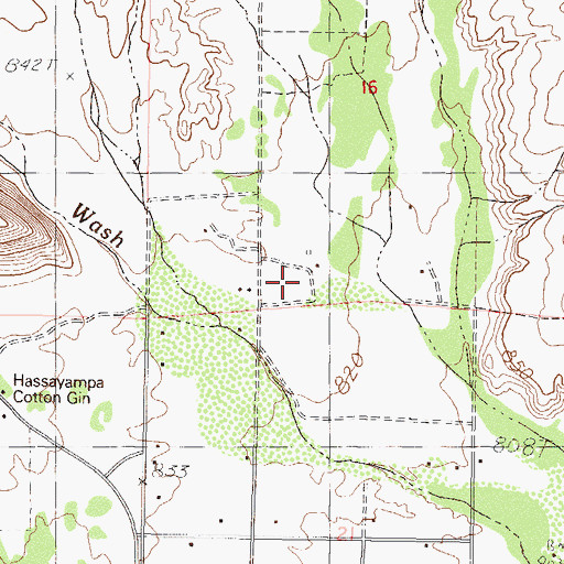 Topographic Map of Arlington Census Designated Place, AZ