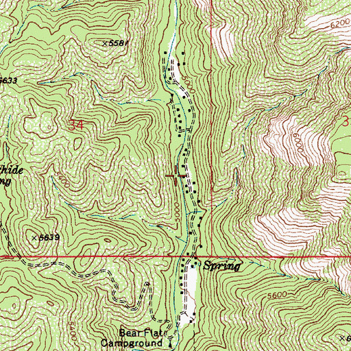 Topographic Map of Bear Flat Census Designated Place, AZ