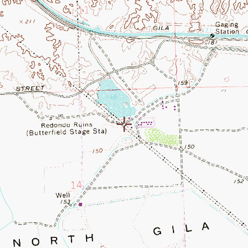 Topographic Map of Buckshot Census Designated Place, AZ