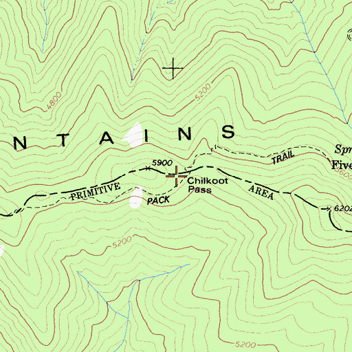 Topographic Map of Chikoot Pass, CA