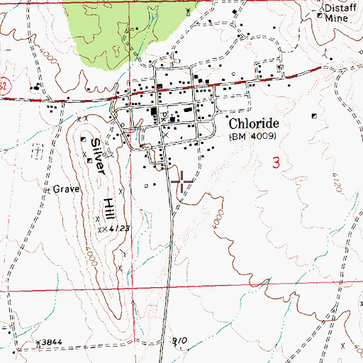 Topographic Map of Chloride Census Designated Place, AZ