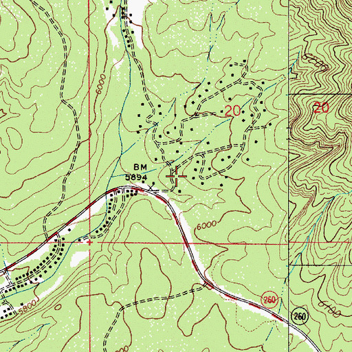 Topographic Map of Christopher Creek Census Designated Place, AZ