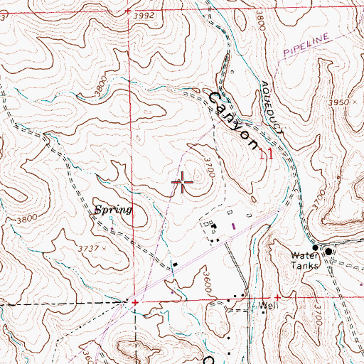 Topographic Map of Clacks Canyon Census Designated Place, AZ