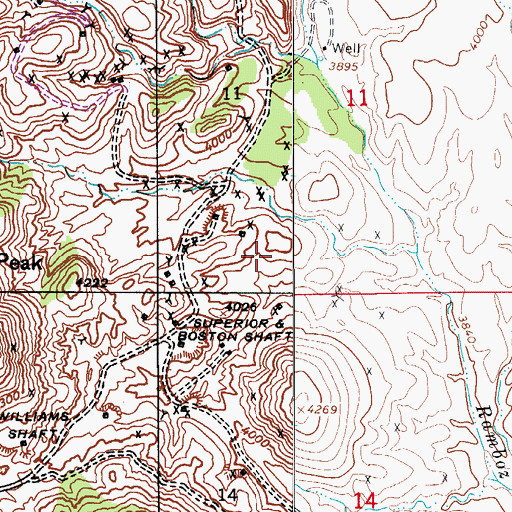 Topographic Map of Copper Hill Census Designated Place, AZ