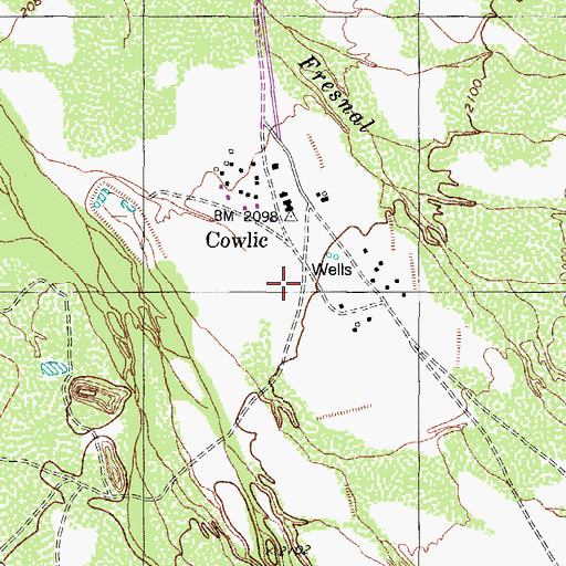 Topographic Map of Cowlic Census Designated Place, AZ