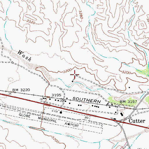Topographic Map of Cutter Census Designated Place, AZ