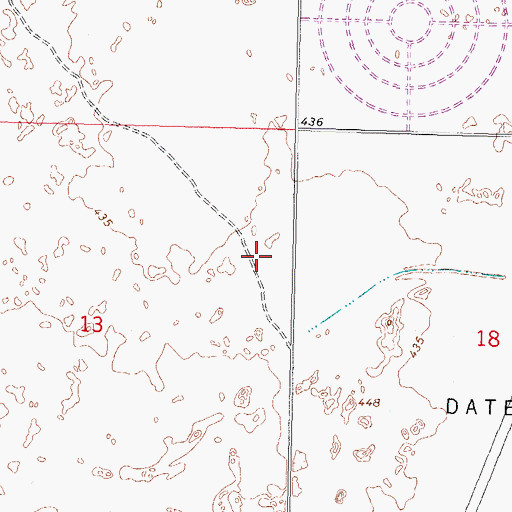 Topographic Map of Dateland Census Designated Place, AZ
