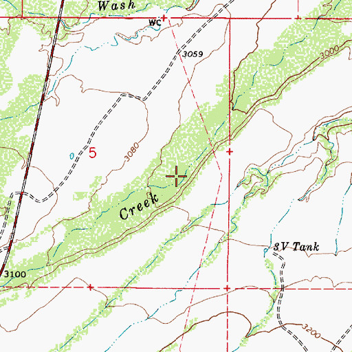 Topographic Map of Deer Creek Census Designated Place, AZ