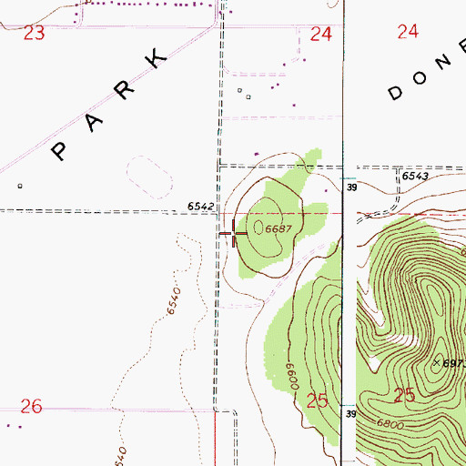 Topographic Map of Doney Park Census Designated Place, AZ