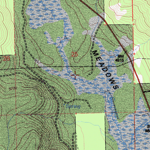 Topographic Map of Childs Meadows, CA