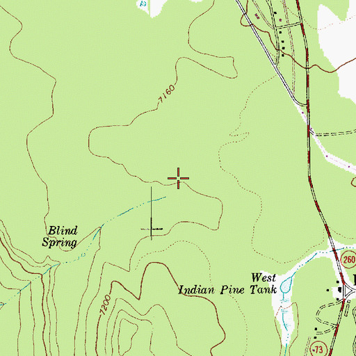 Topographic Map of Hondah Census Designated Place, AZ