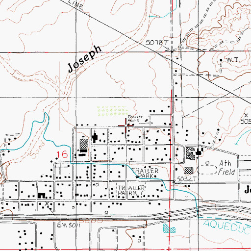 Topographic Map of Joseph City Census Designated Place, AZ