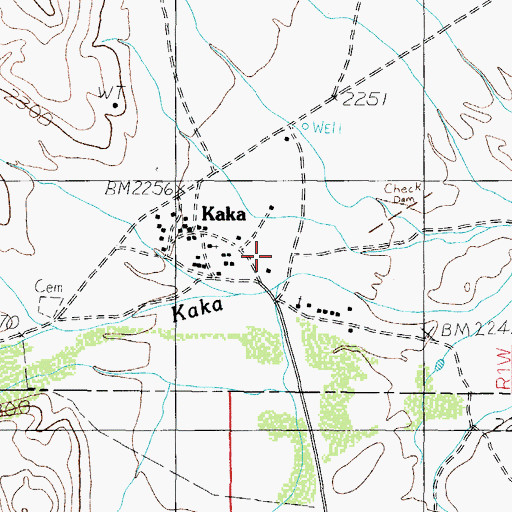 Topographic Map of Kaka Census Designated Place, AZ