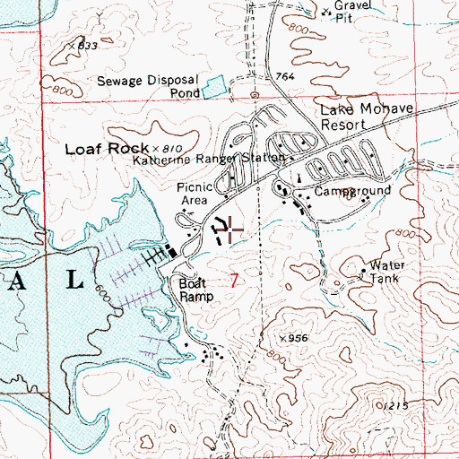 Topographic Map of Katherine Census Designated Place, AZ