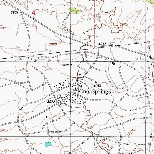 Topographic Map of Kino Springs Census Designated Place, AZ