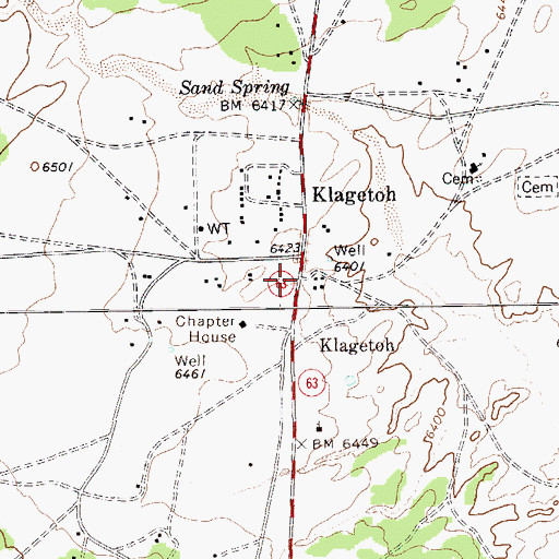 Topographic Map of Klagetoh Census Designated Place, AZ