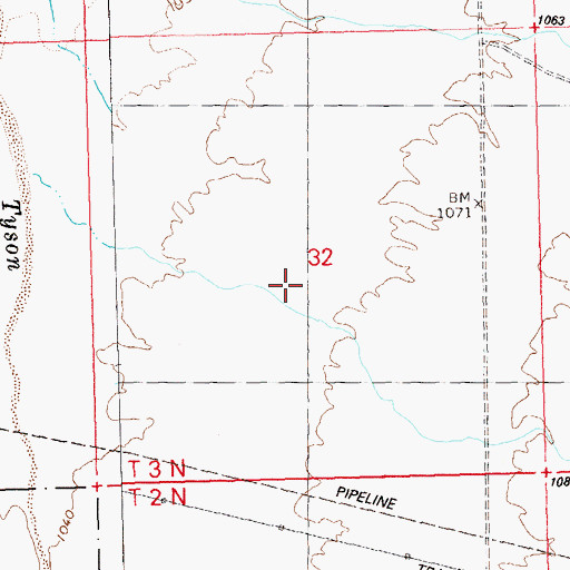 Topographic Map of La Paz Valley Census Designated Place, AZ