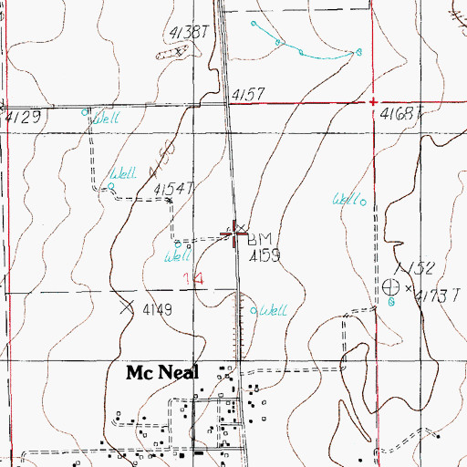Topographic Map of McNeal Census Designated Place, AZ