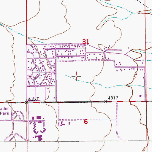 Topographic Map of Miracle Valley Census Designated Place, AZ