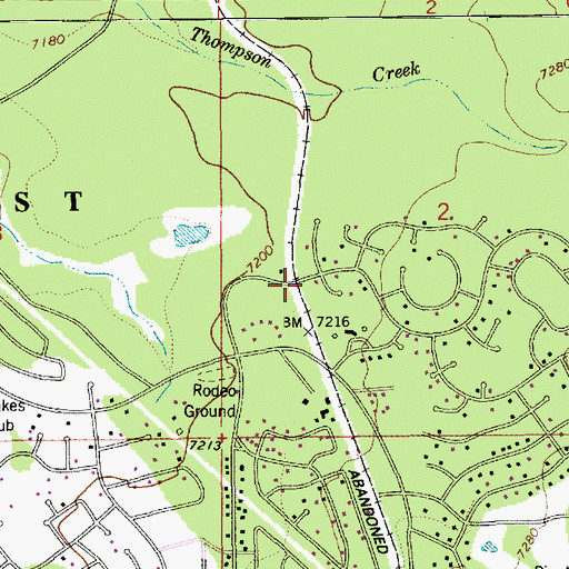 Topographic Map of Pinetop Country Club Census Designated Place, AZ