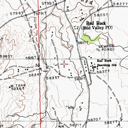 Topographic Map of Red Rock Census Designated Place, AZ