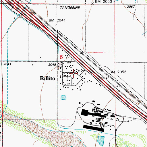 Topographic Map of Rillito Census Designated Place, AZ