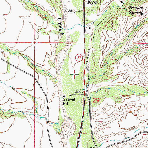 Topographic Map of Rye Census Designated Place, AZ