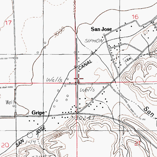 Topographic Map of San Jose Census Designated Place, AZ