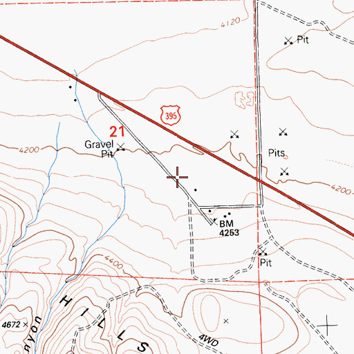 Topographic Map of Chimney Canyon, CA