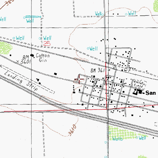 Topographic Map of San Simon Census Designated Place, AZ