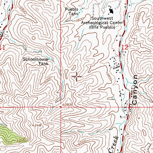 Topographic Map of Six Shooter Canyon Census Designated Place, AZ