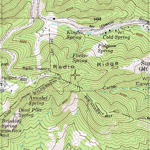 Topographic Map of Summerhaven Census Designated Place, AZ