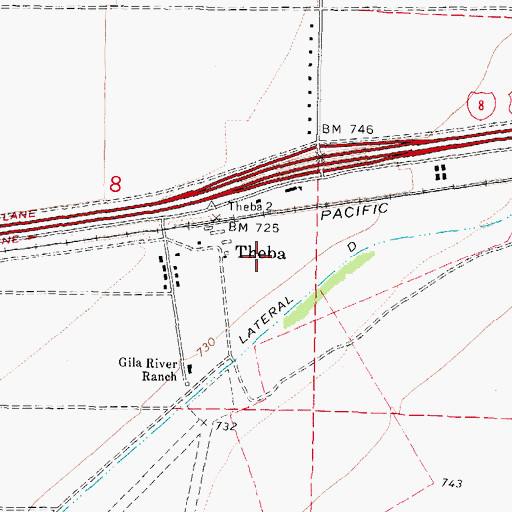 Topographic Map of Theba Census Designated Place, AZ