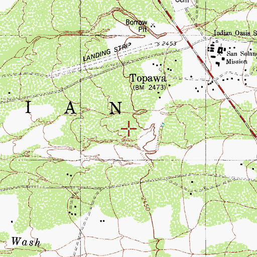 Topographic Map of Topawa Census Designated Place, AZ