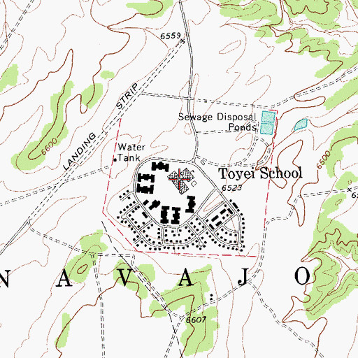 Topographic Map of Toyei Census Designated Place, AZ