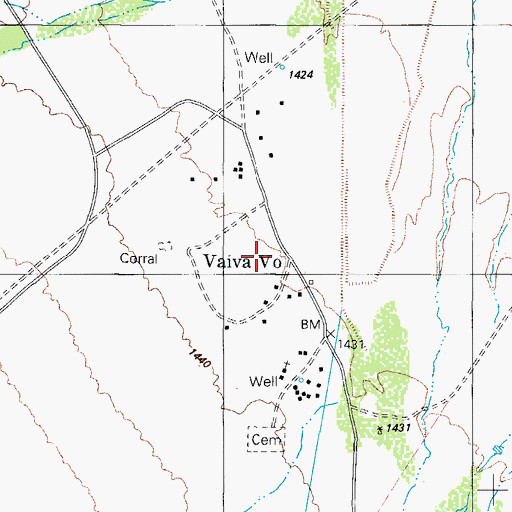 Topographic Map of Vaiva Vo Census Designated Place, AZ