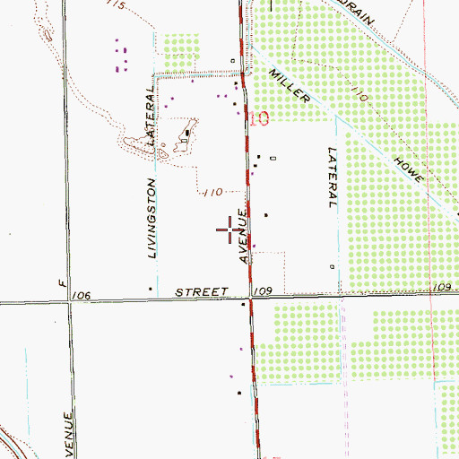 Topographic Map of Wall Lane Census Designated Place, AZ