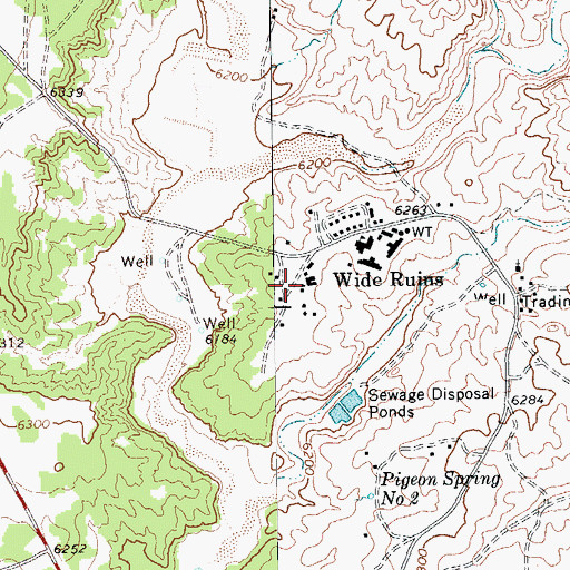 Topographic Map of Wide Ruins Census Designated Place, AZ