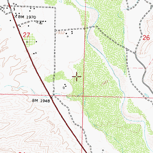 Topographic Map of Wikieup Census Designated Place, AZ